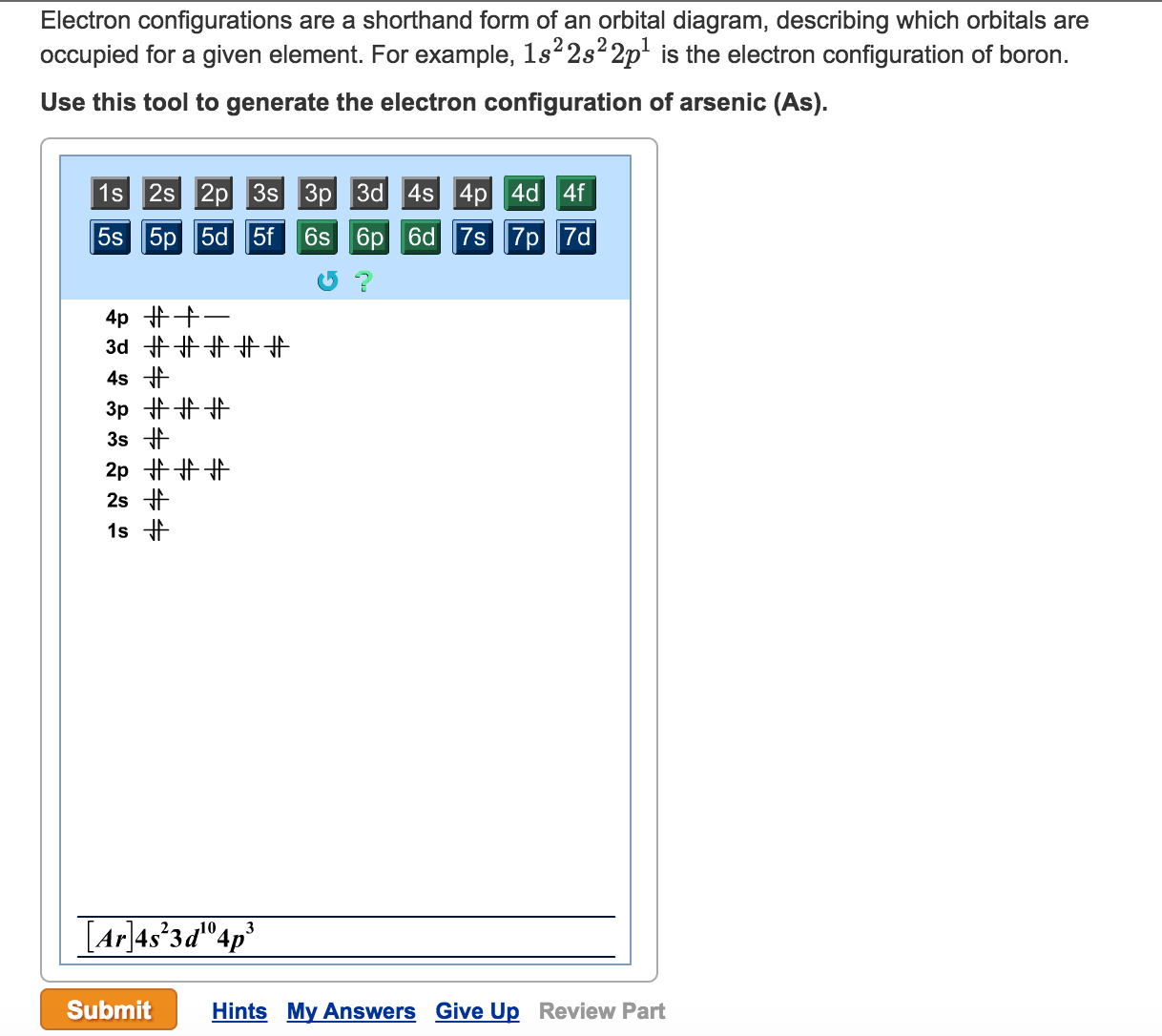 Orbital Diagram For Arsenic Solved Electron Configurations Are A Shorthand Form Of An