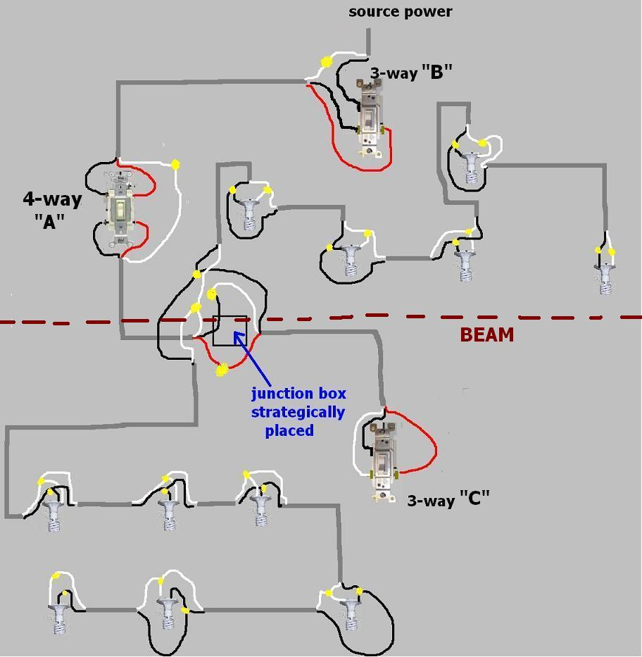 4 Way Switch Diagram 4 Way Switch Diagram For Wiring Two Lights Wiring Diagram
