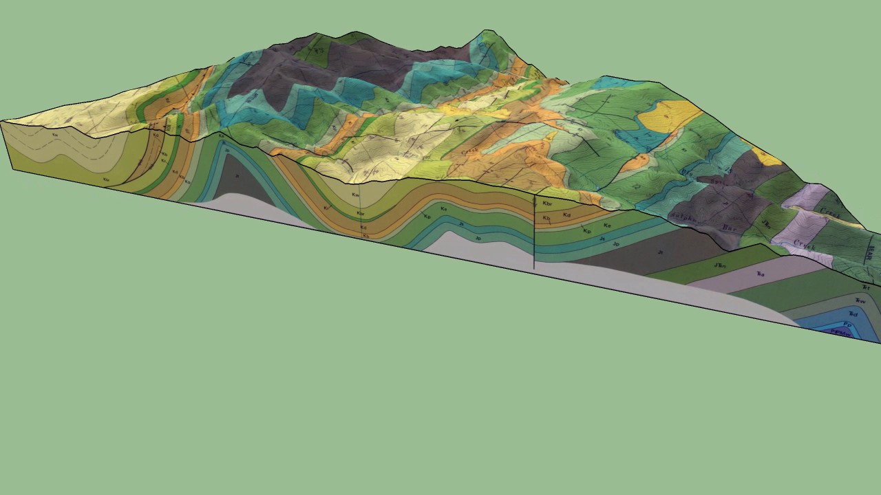 Block Diagram Geology Geologic 3d Block Diagram Of Poker Peak Idaho