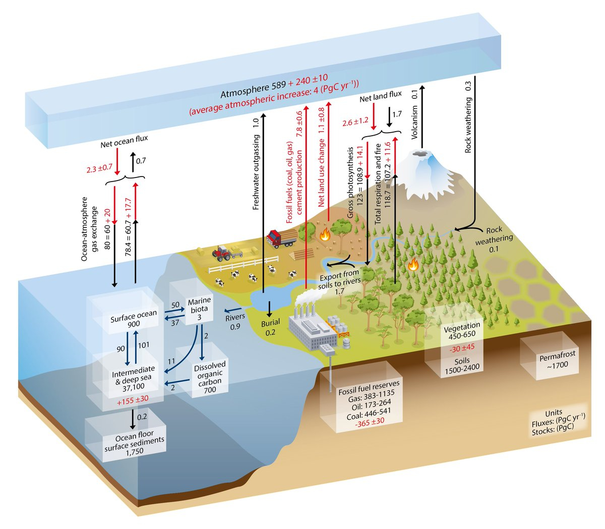 Carbon Cycle Diagram Robert Rohde On Twitter Because I Was Staring At It Today I Want