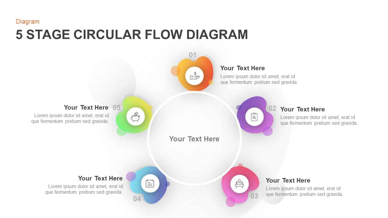 Circular Flow Diagram 5 Step Circular Flow Diagram Template For Powerpoint Keynote