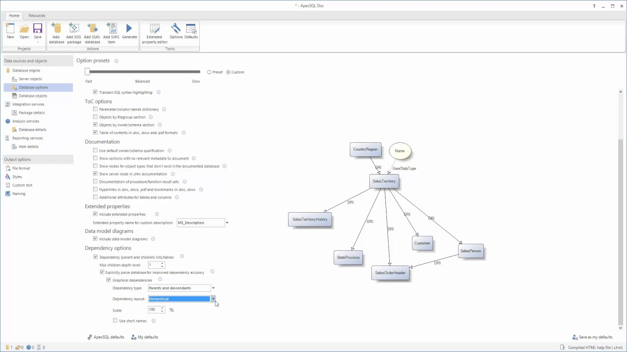 Data Model Diagram Apexsql Doc Documenting Graphical Dependencies And Data Model Diagrams