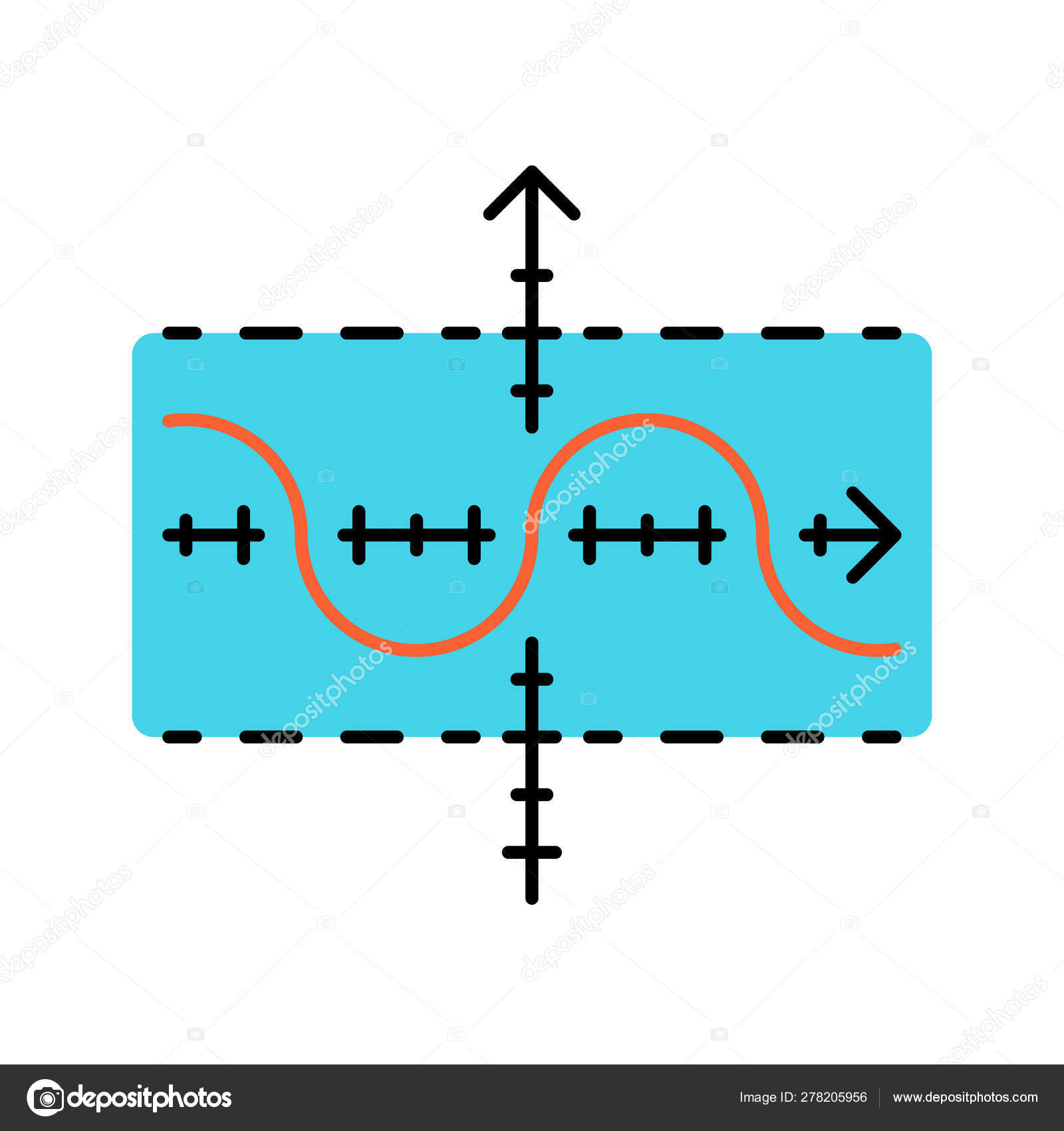 Diagram In Math Function Graph Color Icon Duplicate Function Sinusoid Sine Curve