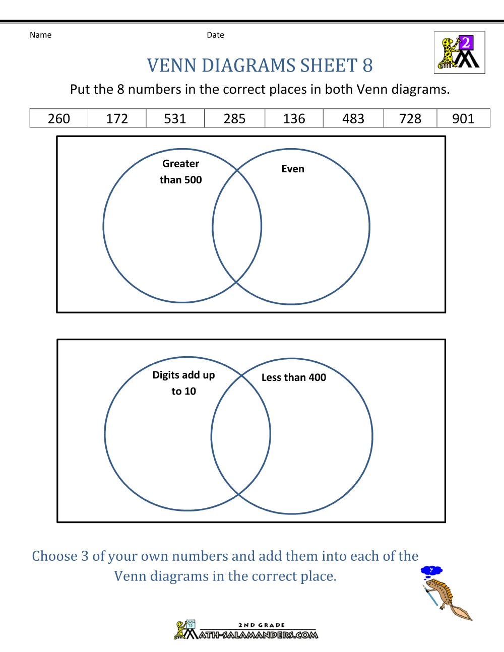 Diagram In Math Venn Diagram 2nd Grade Awesome Venn Diagram Math Worksheets 7th