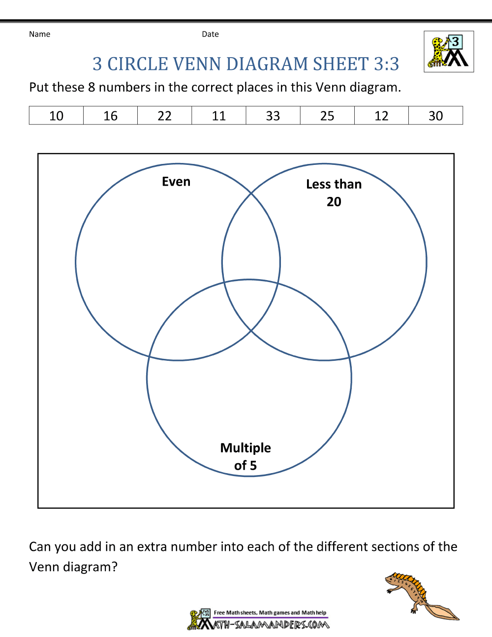 Diagram In Math Venn Diagram Worksheets 3rd Grade