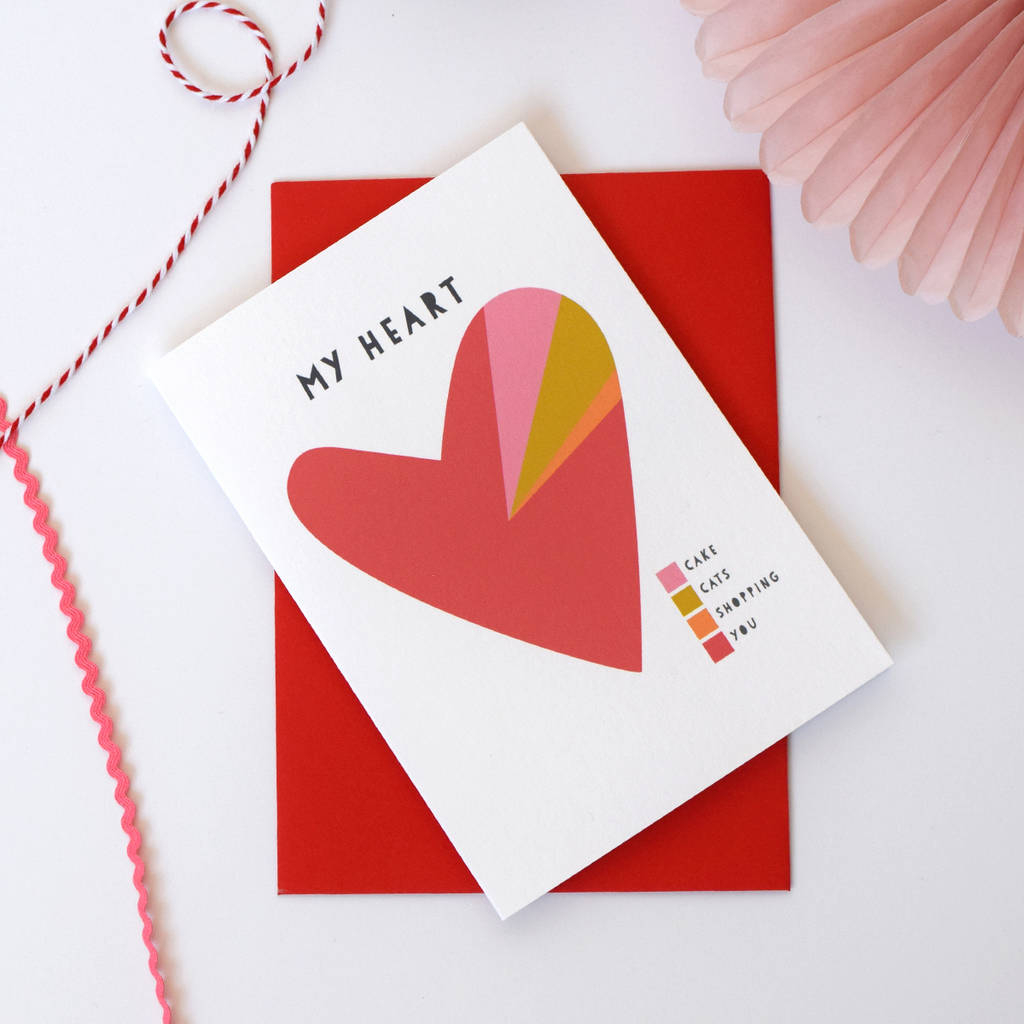 Diagram Of The Heart My Heart A Pie Chart Personalised Valentines Card