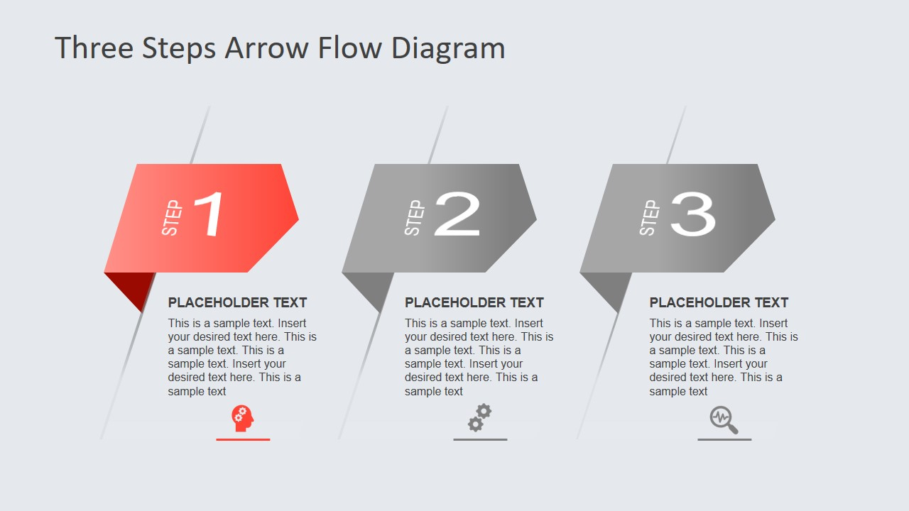 Flow Diagram Template 3 Steps Arrow Flow Diagram