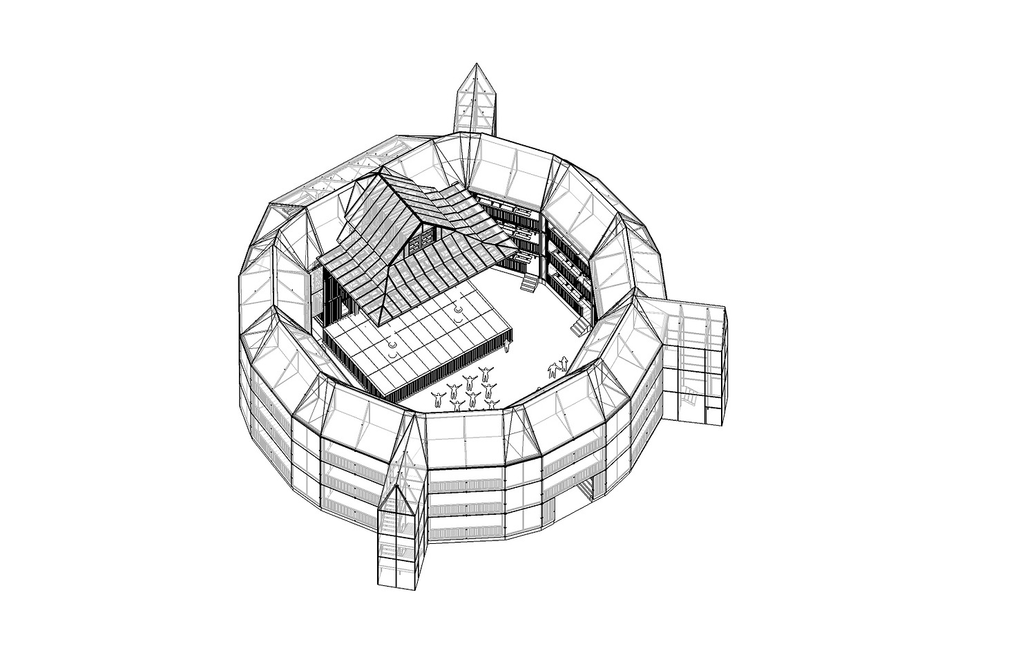 Globe Theatre Diagram Perkins Eastman Container Globe