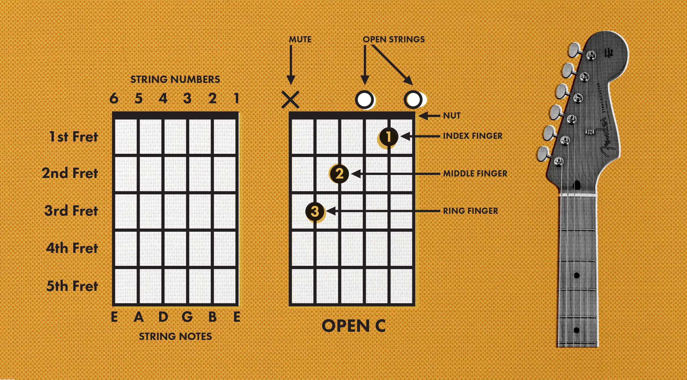 Guitar Notes Diagram How To Read Guitar Chords Chord Charts Fender