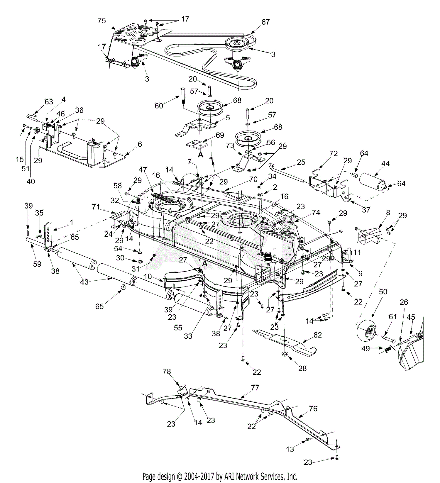 Huskee Lawn Mower Parts Diagram Mtd 14ar808k731 2004 Parts Diagram For Deck Assembly 54 Inch