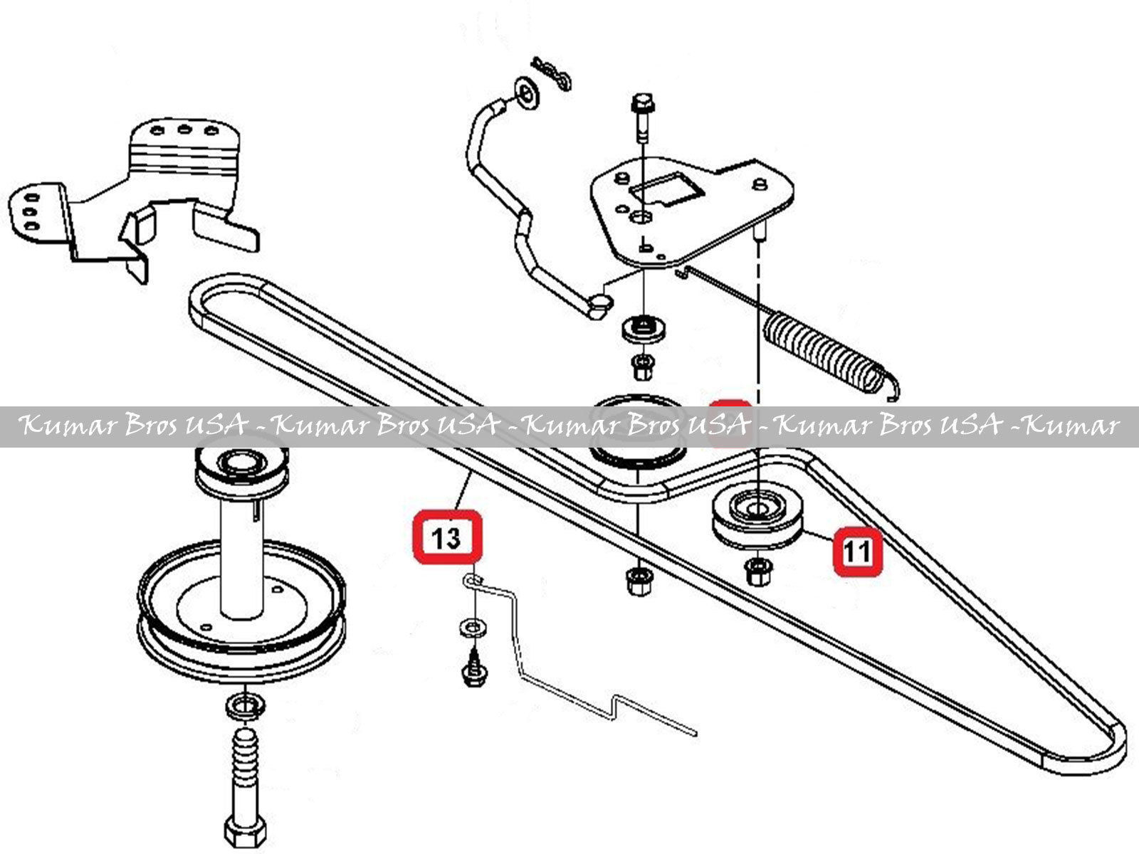 John Deere D140 Belt Diagram New Idler Pulley Kit Wtransmission Drive Belt Fits John Deere D140 D150 D160 D170