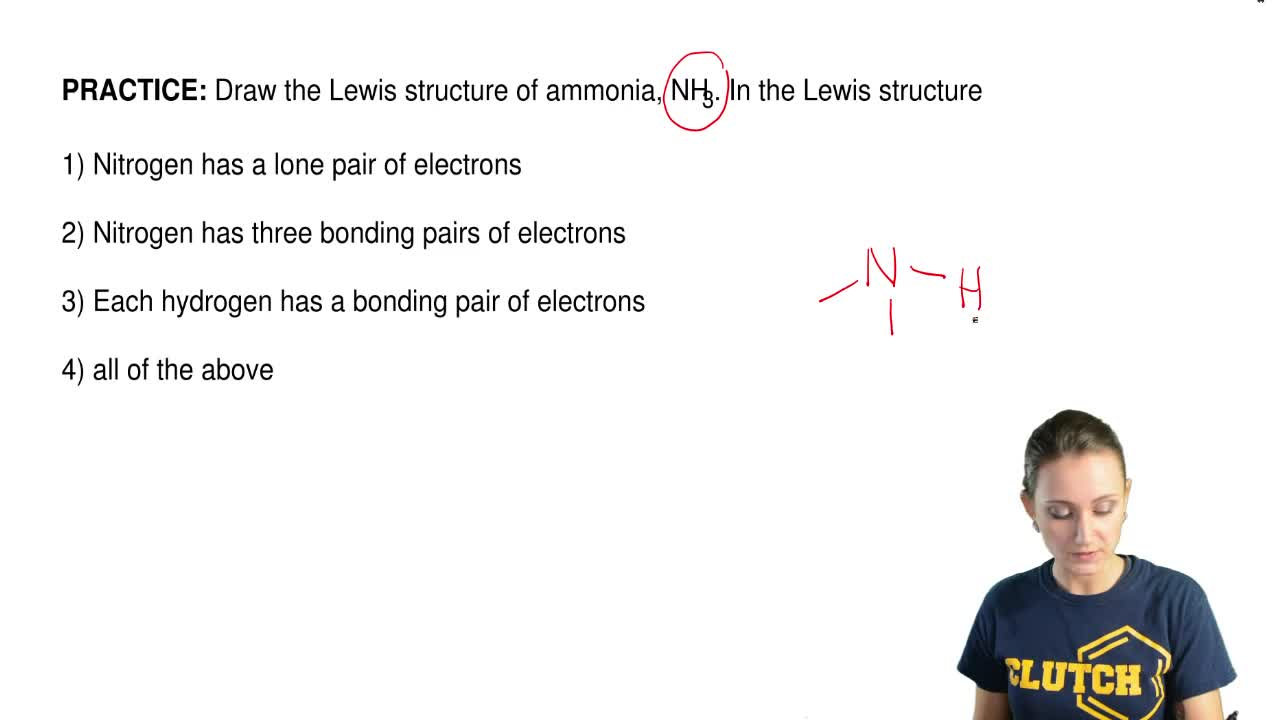Lewis Dot Diagram For Nh3 Draw The Lewis Structure Of Ammonia Nh3 In The Lewis Structure1 Nitrogen Has A Lone Pair Of Electrons2 Nitrogen Has Three Bonding Pairs Of Electrons3 Each Hydrogen Has A Bonding Pair Of