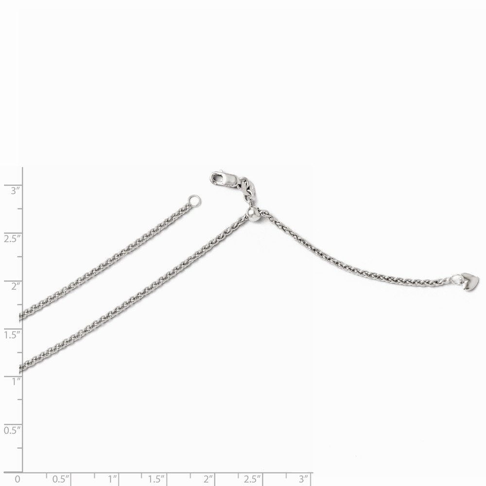 Necklace Length Diagram 16mm 14k White Gold Adjustable Semi Solid Chain Necklace Length 22 To 30