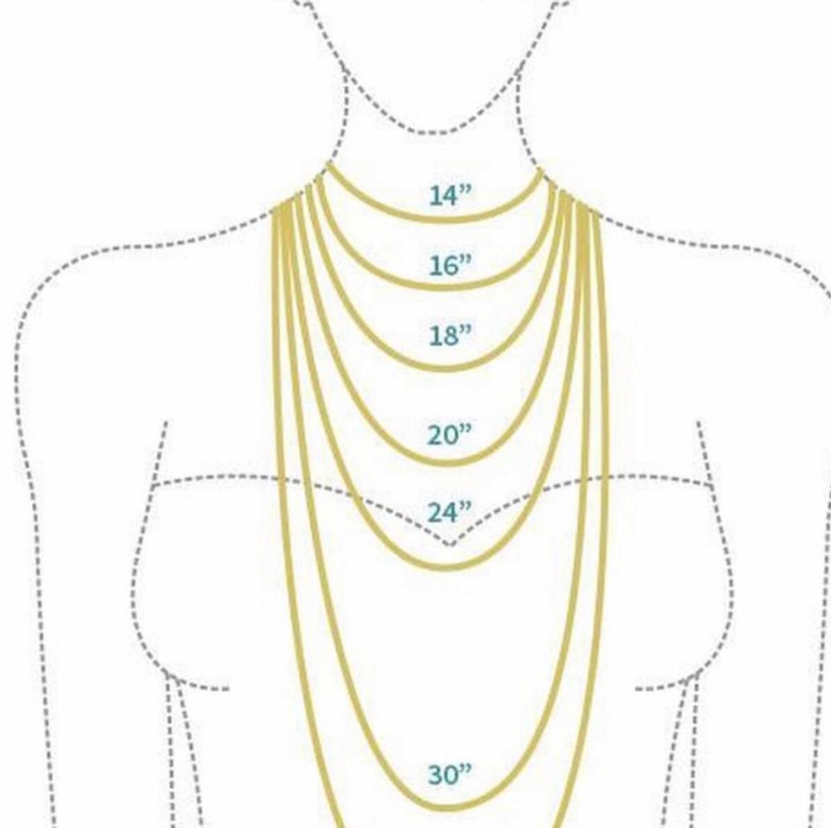 Necklace Length Diagram Customised Latter Rain Necklace