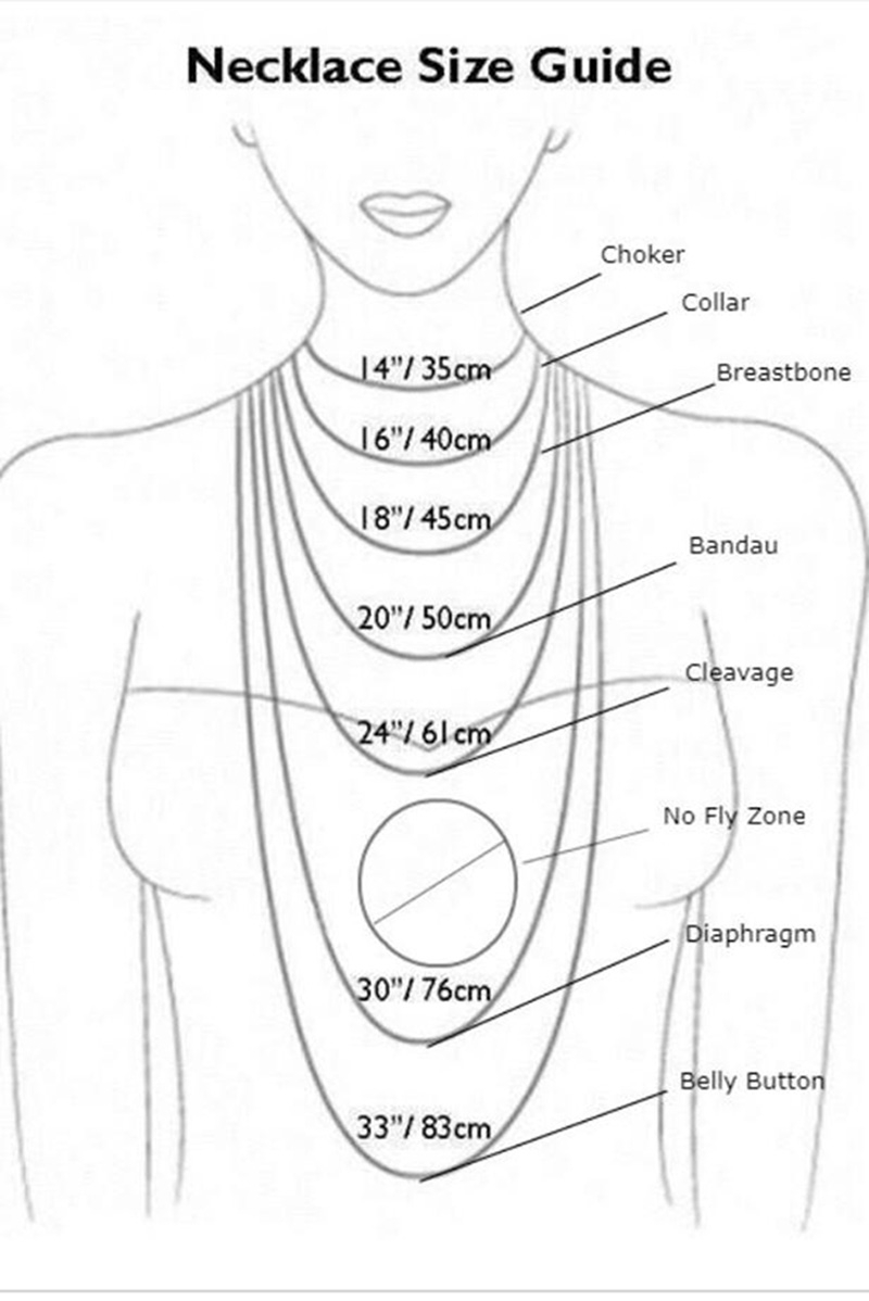 Necklace Length Diagram Necklace Sizing Csylvic Craft