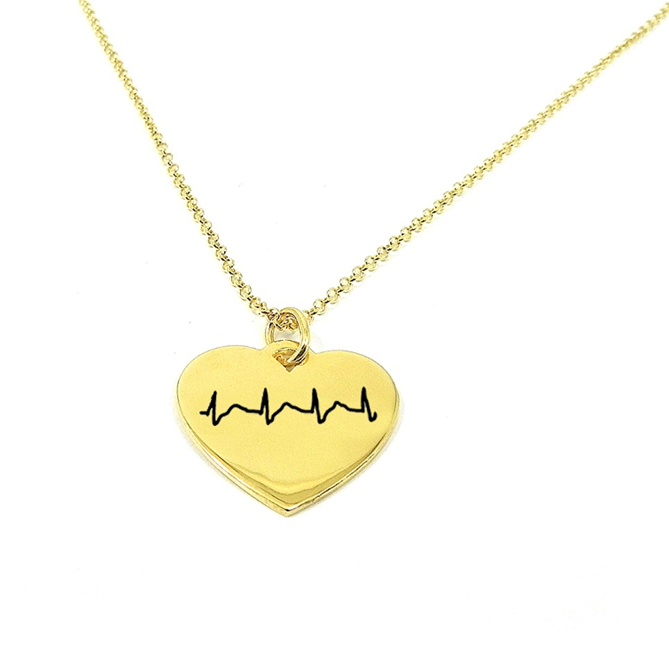 Necklace Length Diagram Necklace With Your Heartbeat Diagram Engraved On A Heart