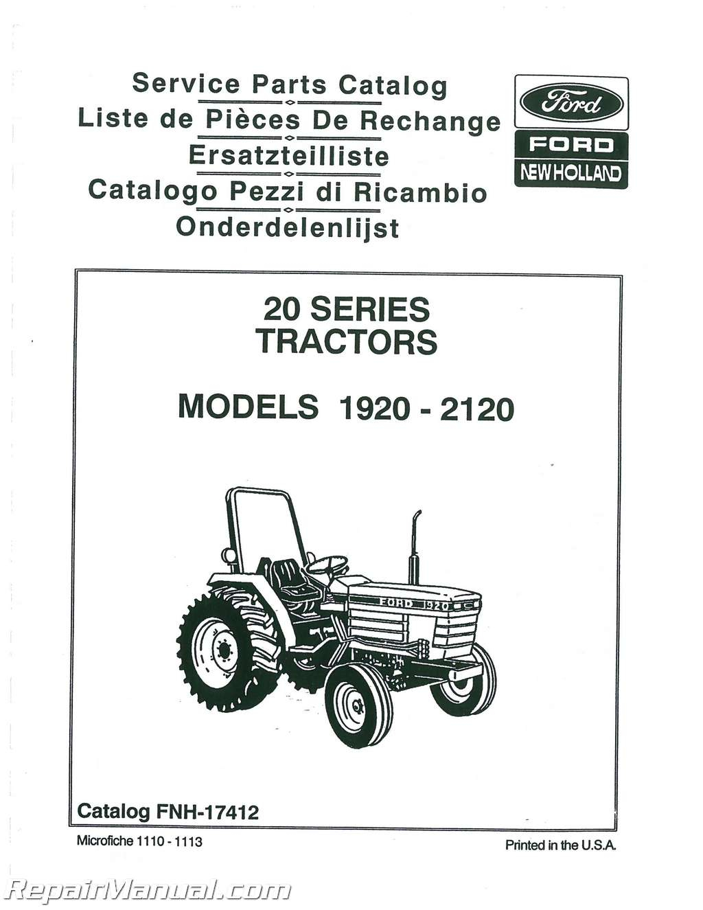 New Holland Skid Steer Parts Diagram Ford 1920 2120 Tractor Parts Manual