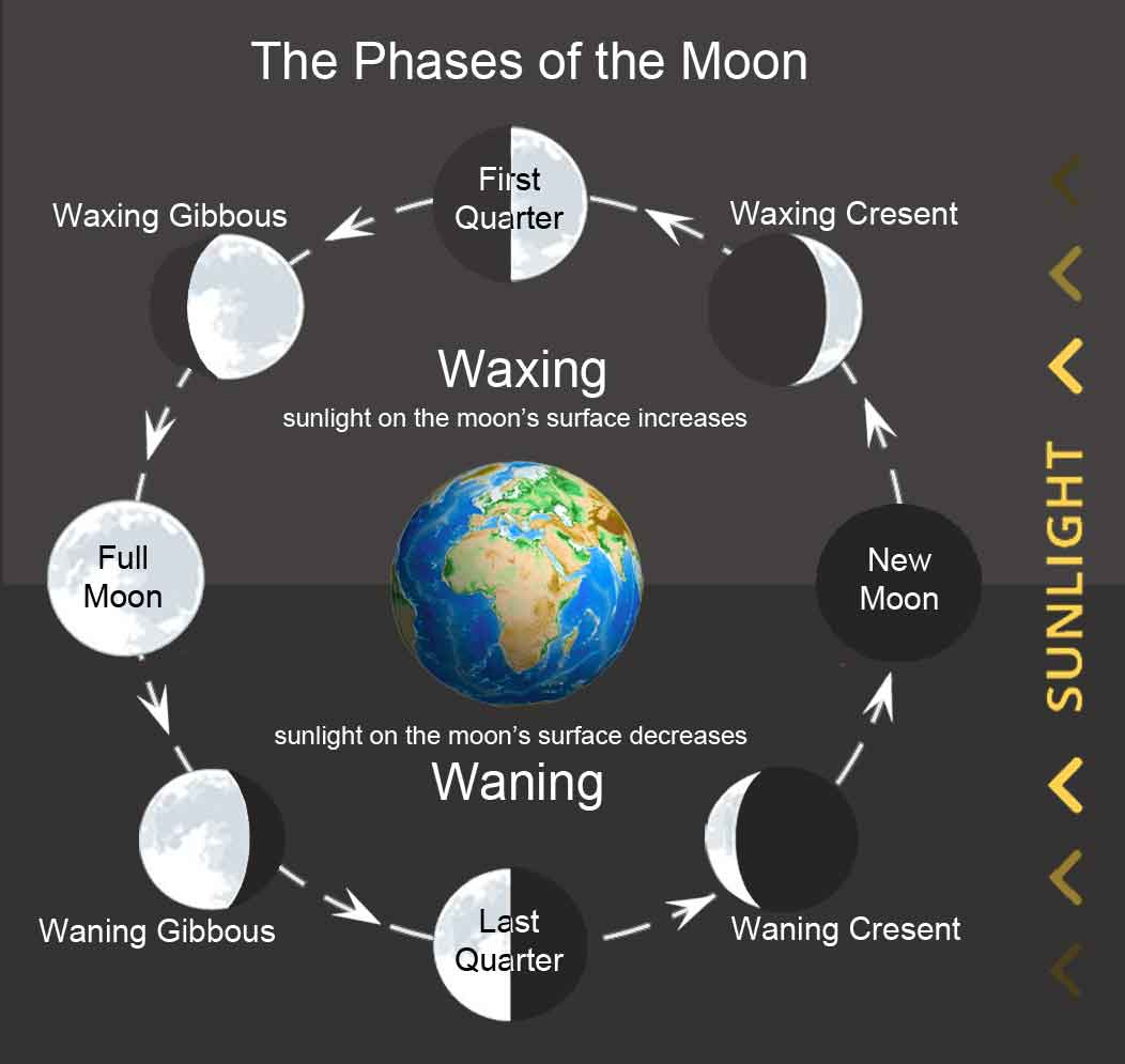 New Moon Diagram Moon Phase Dial Clocks Chimes