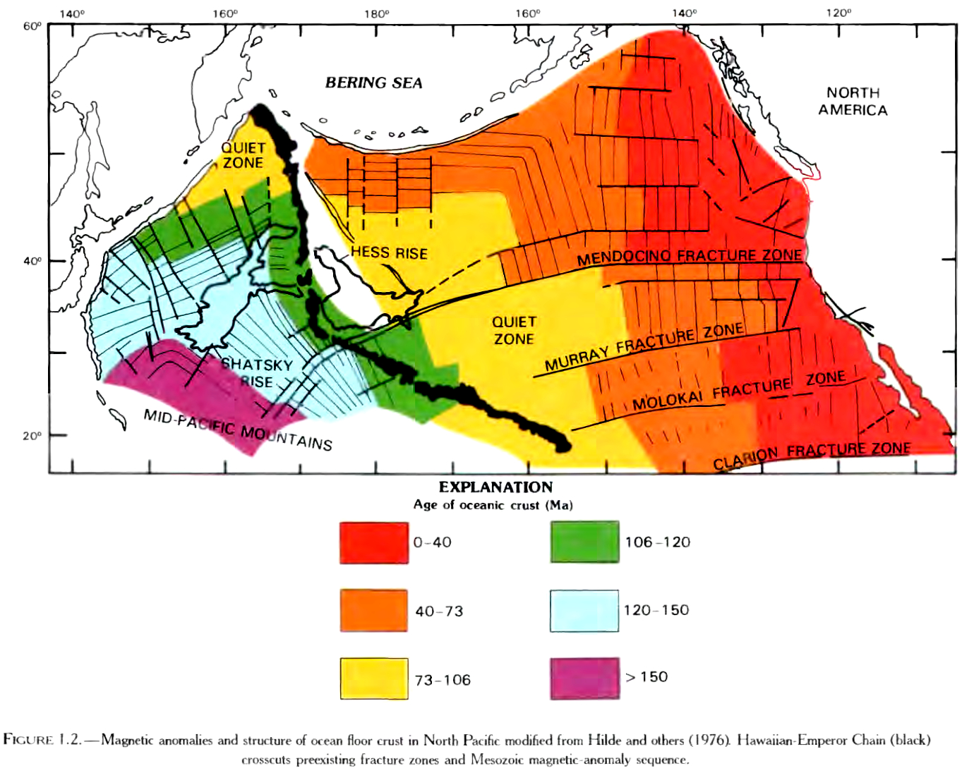 Ocean Floor Diagram Filenorth Pacific Ocean Floor Crust Age Wikimedia Commons