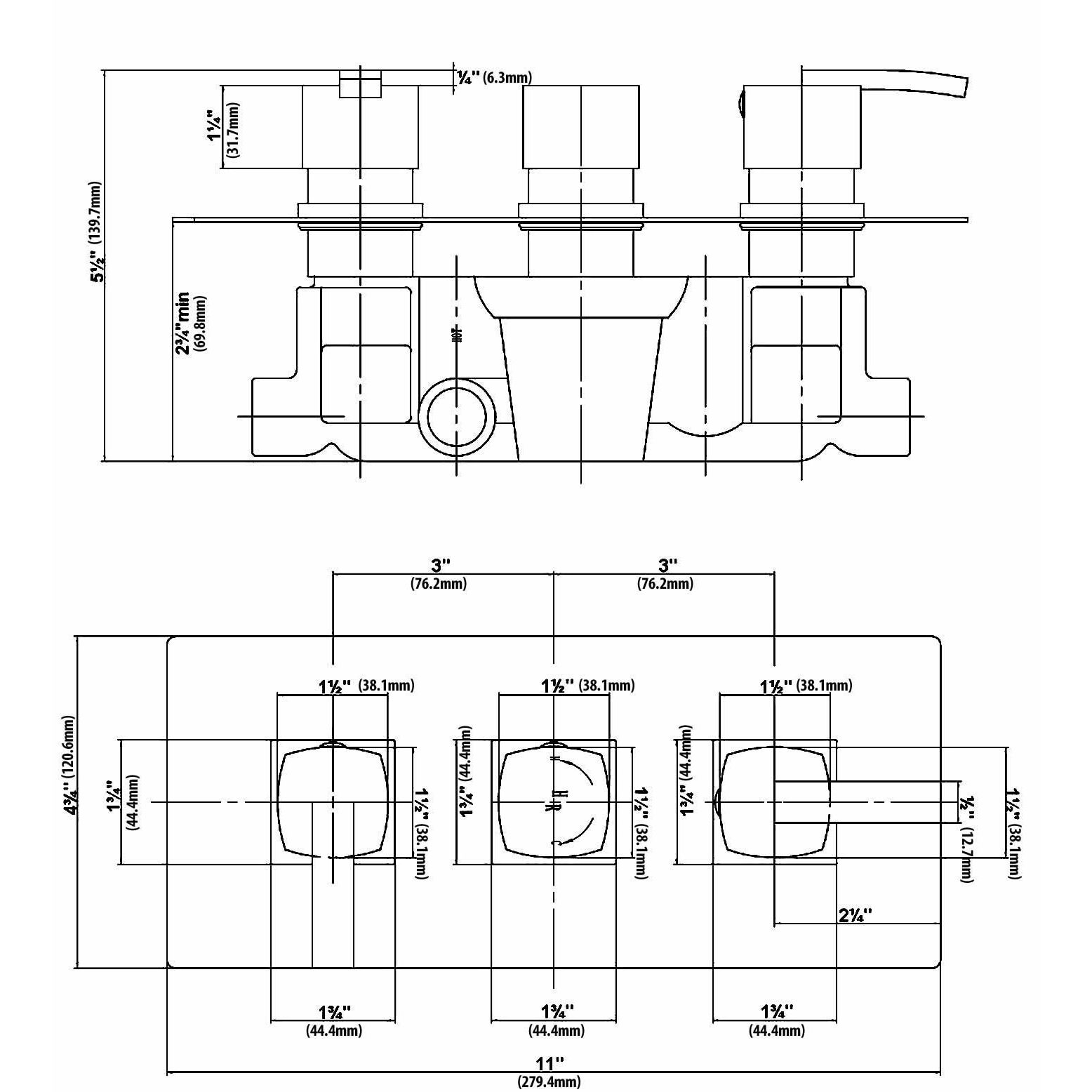 Shower Faucet Diagram Kiajule Triple Concealed Thermostatic Shower Faucet Valve With Built In Diverter 3 Outlet Options