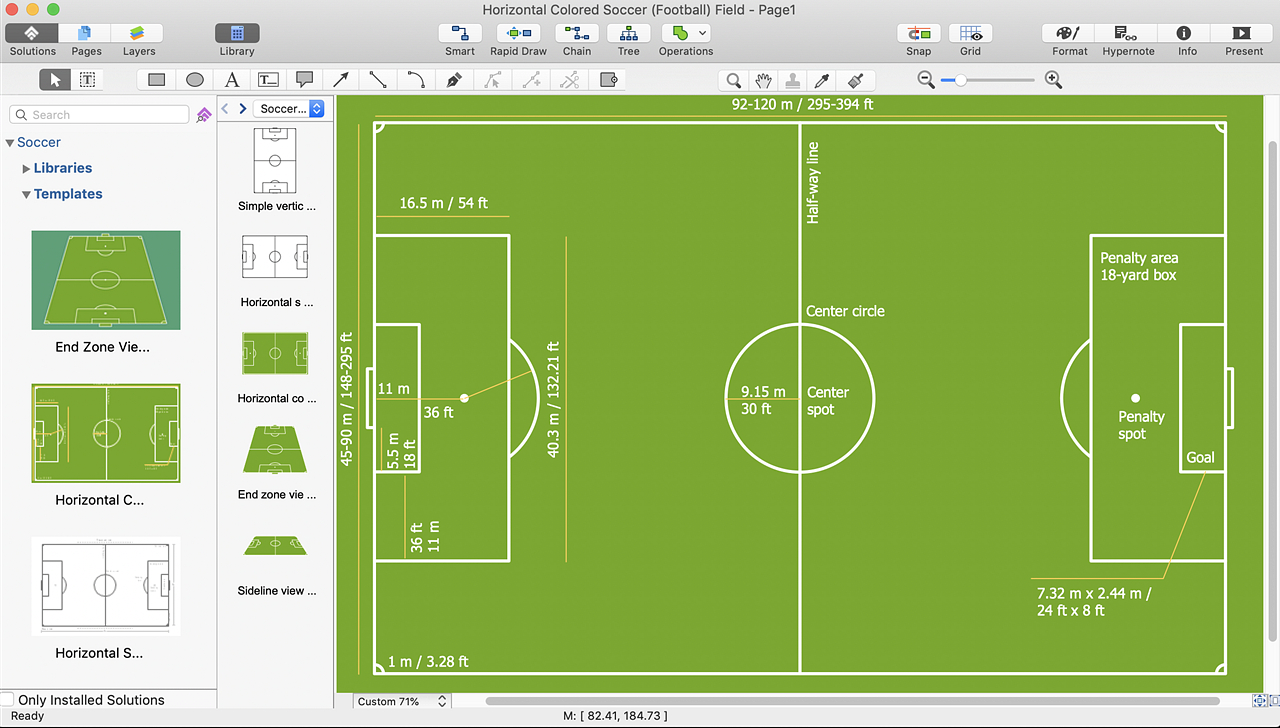 Soccer Field Diagram Create Soccer Position Diagram Conceptdraw Helpdesk
