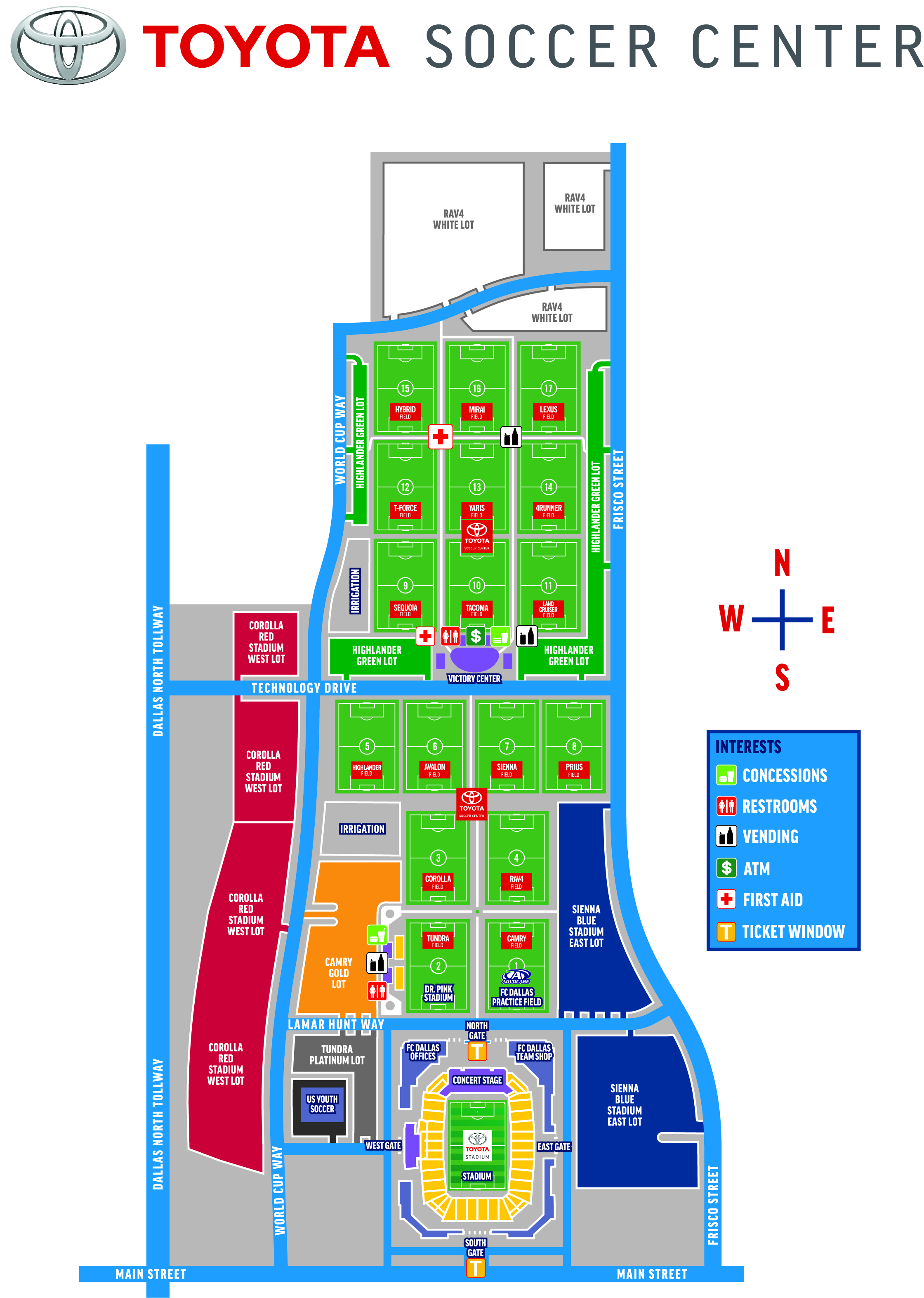 Soccer Field Diagram Toyota Soccer Center Fc Dallas