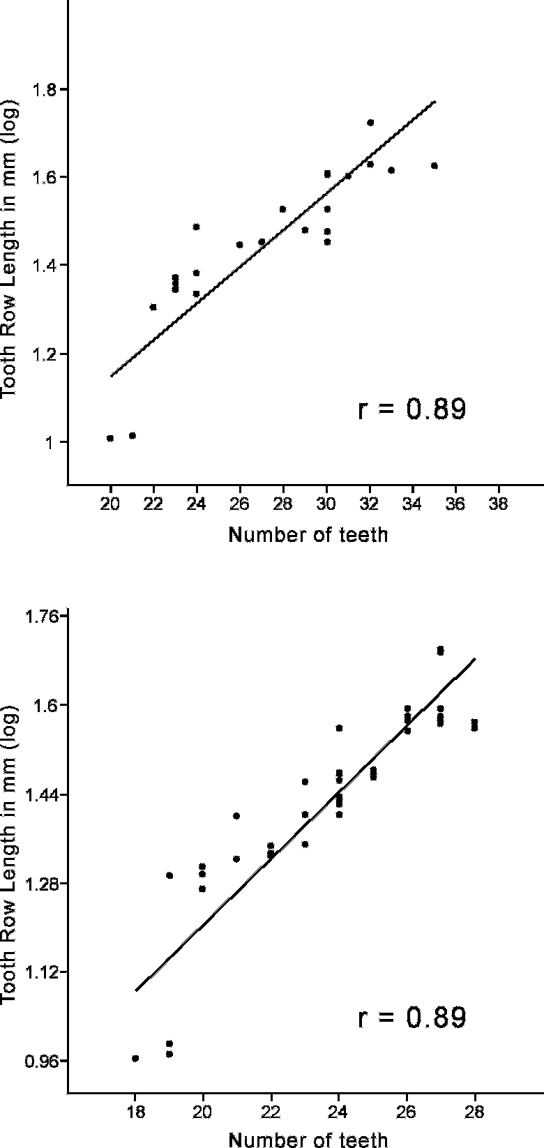 Teeth Diagram Numbers Regression Plots Of Mandibular Top And Maxillary Bottom Tooth