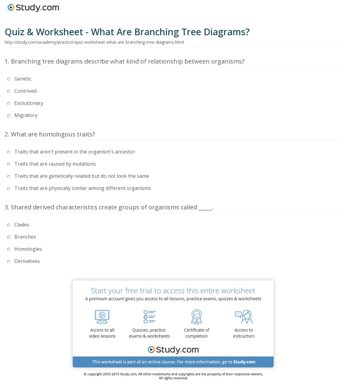 Tree Diagram Definition Quiz Worksheet What Are Branching Tree Diagrams Study