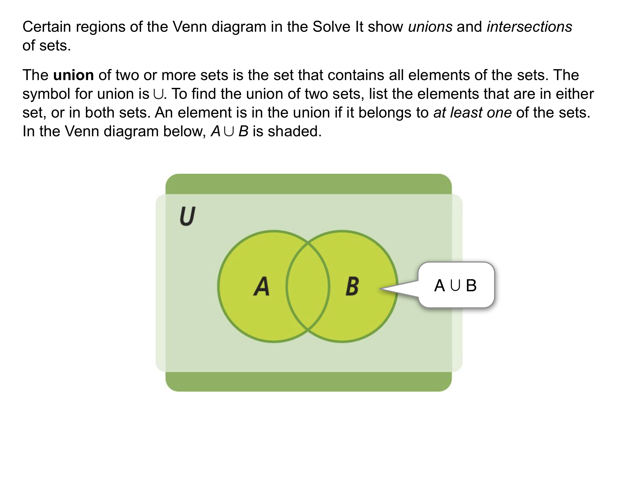 Venn Diagram Union Algebra 1 3 8 Unions And Intersections Of Sets Matthew Richardson
