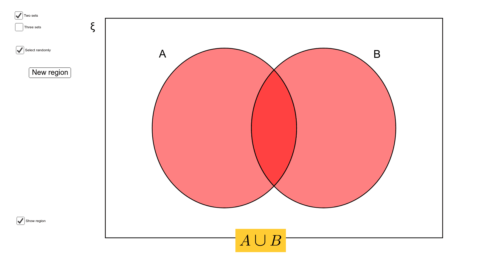 Venn Diagram Union Venn Diagram Shading With 2 And 3 Sets Geogebra