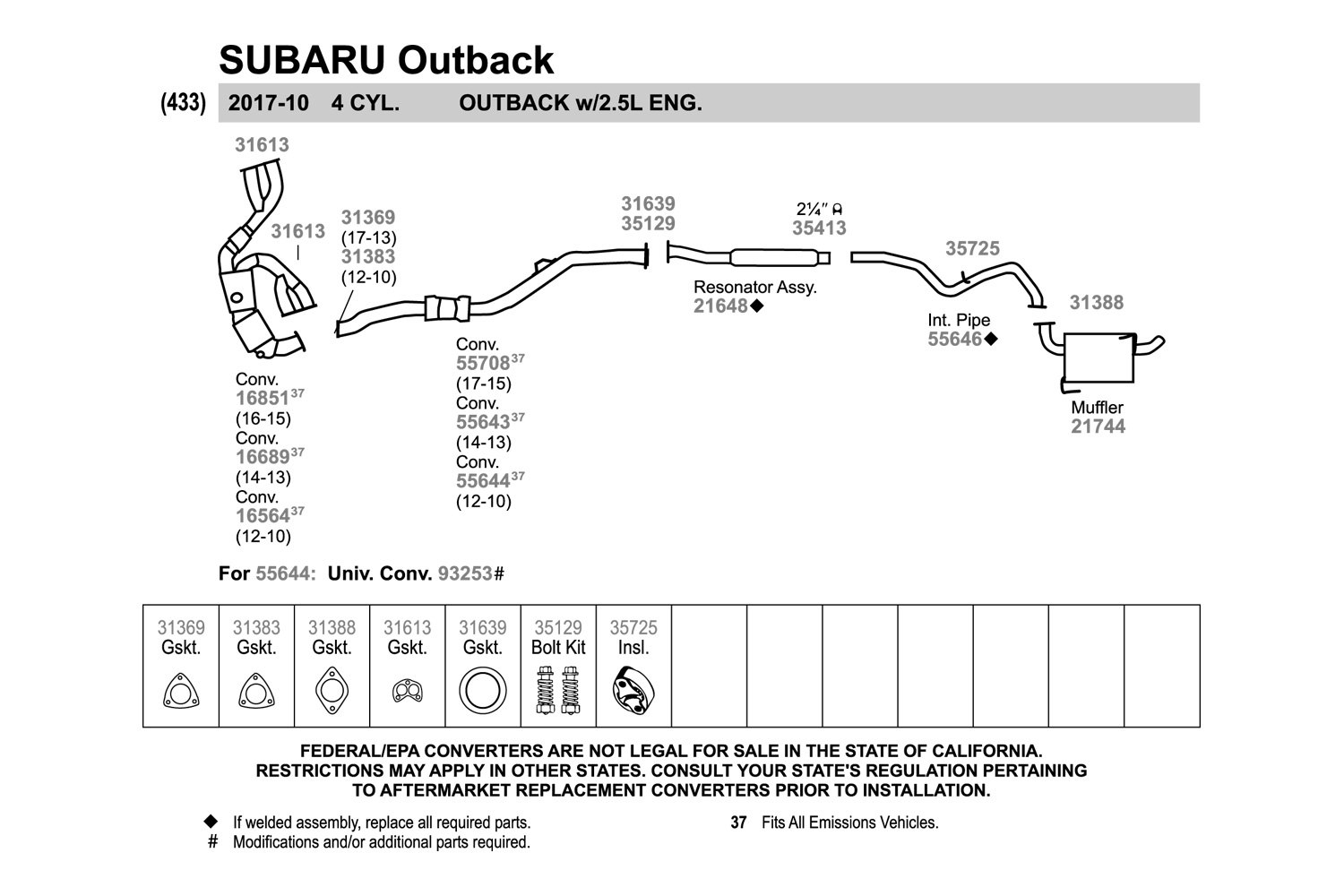 Walker Exhaust Diagram 2004 Subaru Outback Exhaust System Diagram Wiring Diagram Img