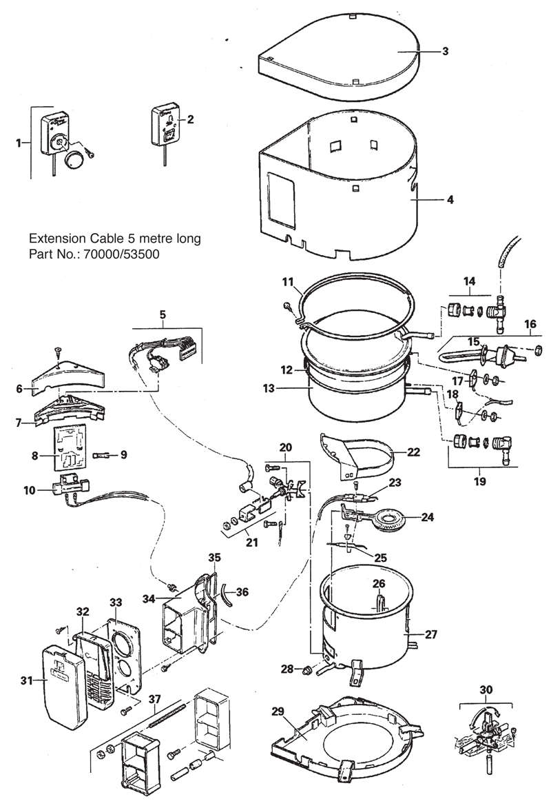 Water Heater Parts Diagram Caravansplus Spare Parts Diagram Truma 14 Ltr Hot Water System