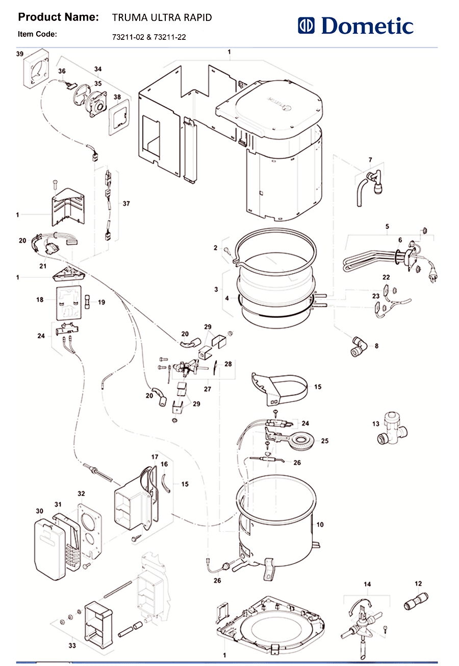 Water Heater Parts Diagram Caravansplus Spare Parts Diagram Truma Parts Buy Now