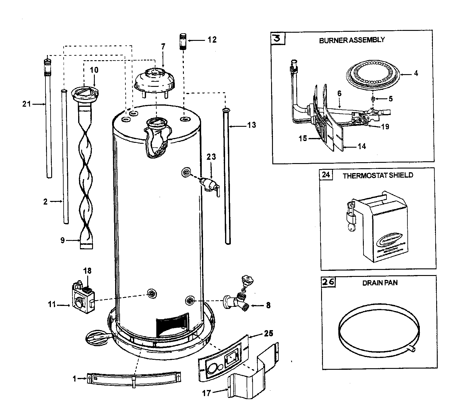 Water Heater Parts Diagram Gas Hot Water Heater Parts Diagram Burner Today Wiring Schematic