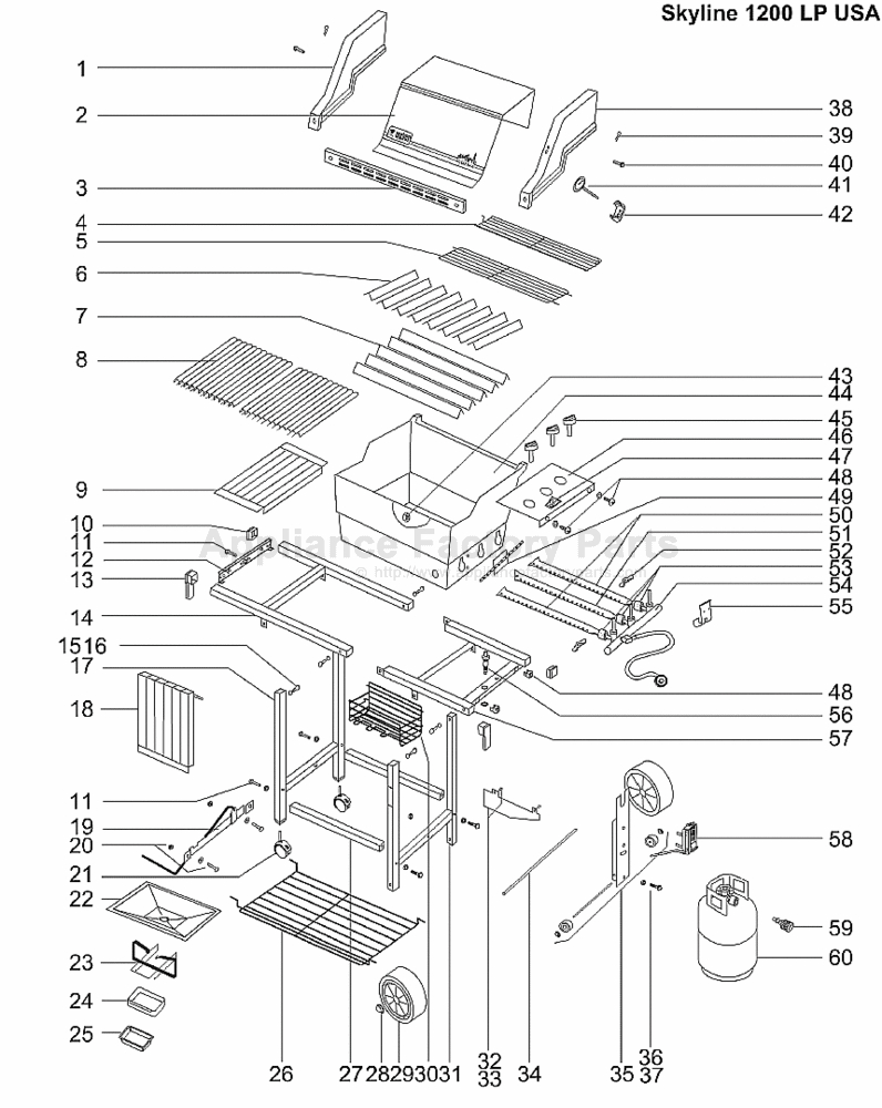 Weber Genesis Parts Diagram Weber Skyline 1200 Lp Parts Bbqs And Gas Grills