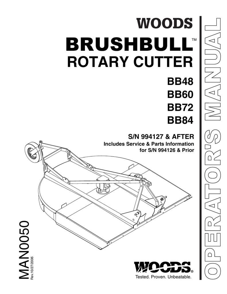 Woods Mower Parts Diagrams Operators And Parts Manual For The Woods 72 Brushbull Mower